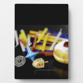 Happy Hanukkah Star von David menorah Dreidel Slip Fotoplatte (Vorderseite)