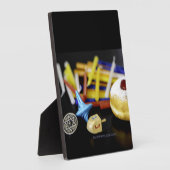 Happy Hanukkah Star von David menorah Dreidel Slip Fotoplatte (Seite)