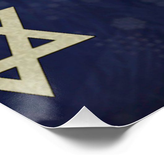 Happy Hanukkah Star von David menorah Dreidel Slip Poster (Ecke)