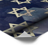 Happy Hanukkah Star von David menorah Dreidel Slip Poster (Ecke)