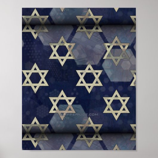 Happy Hanukkah Star von David menorah Dreidel Slip Poster (Vorne)