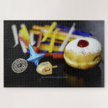 Happy Hanukkah Star von David menorah Dreidel Slip Puzzle<br><div class="desc">Happy Hanukkah Star von David menorah Dreidel SlipperyJoe's Celebration Candles jüdisch Hebräisch Chanukah Geschenke Dekorationen Judaismus Religion künstlerisch</div>