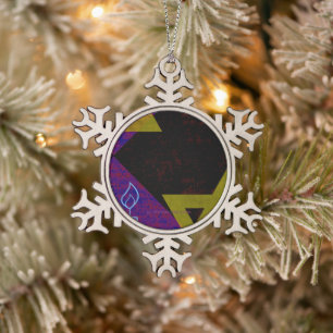 Happy Hanukkah Star von David menorah Dreidel Slip Schneeflocken Zinn-Ornament