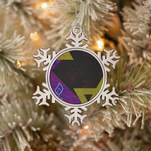 Happy Hanukkah Star von David menorah Dreidel Slip Schneeflocken Zinn-Ornament (Baum)