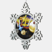 Happy Hanukkah Star von David menorah Dreidel Slip Schneeflocken Zinn-Ornament (Rechts)