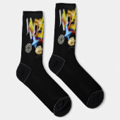 Happy Hanukkah Star von David menorah Dreidel Slip Socken (Rechts)