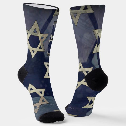 Happy Hanukkah Star von David menorah Dreidel Slip Socken (Gewinkelt)