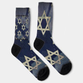 Happy Hanukkah Star von David menorah Dreidel Slip Socken (Rechts)