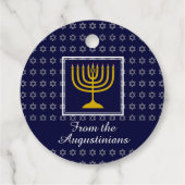 HAPPY HANUKKAH Star von David Menorah Personalisie Geschenkanhänger (Rückseite)