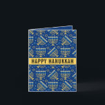 Happy Hanukkah Star von David Niedlich Trendy Feiertagskarte<br><div class="desc">Happy Hanukkah,  Star von David,  Menorah,  niedlich,  weiß,  gelb,  blau,  trendy,  Sterne,  Kerzen Karte.</div>
