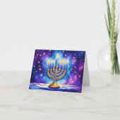 Happy Hanukkah Starry Menorah Karte (Vorderseite)