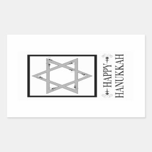 Happy hanukkah (Stern der daviden Eleganz) Rechteckiger Aufkleber