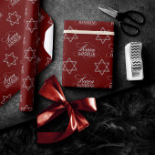 Happy Hanukkah Stern von David Classic Red Silver Geschenkpapier