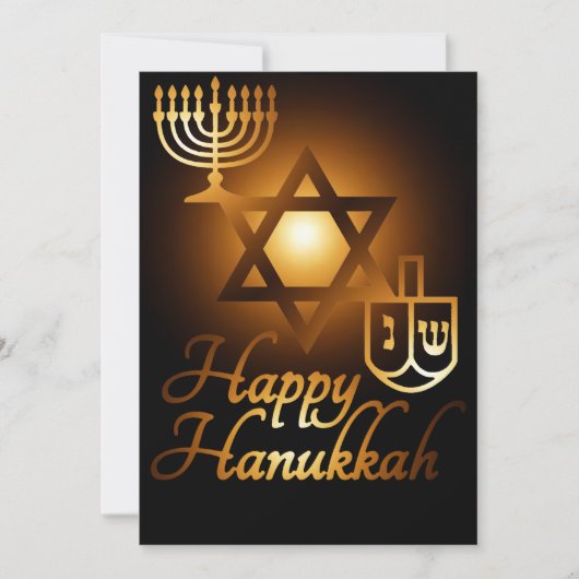 Happy Hanukkah Stern von David menorah dreidel Einladung (Vorderseite)