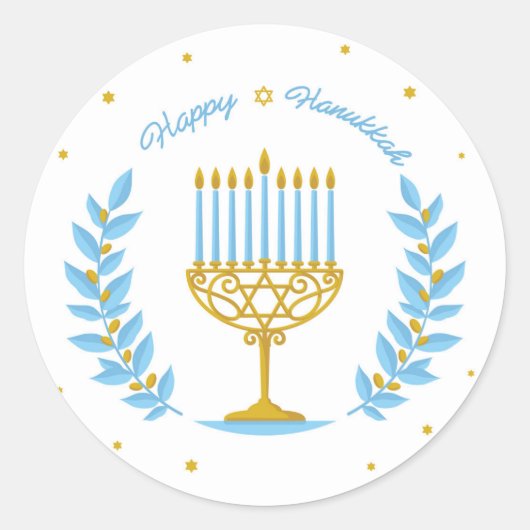Happy Hanukkah Sticker (Vorderseite)