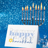Happy Hanukkah Stylish Holiday Card Feiertagskarte