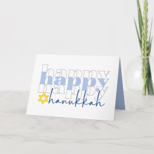 Happy Hanukkah Stylish Holiday Card Feiertagskarte (Vorderseite)