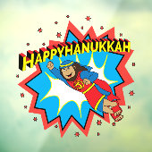 Happy Hanukkah Super Judah Window Clying Fensteraufkleber (Blatt 3)