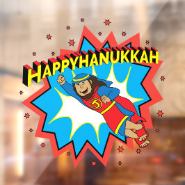 Happy Hanukkah Super Judah Window Clying Fensteraufkleber