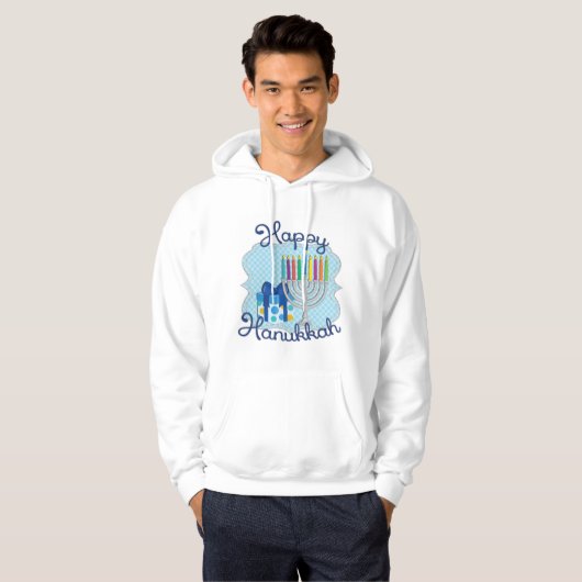 Happy Hanukkah Sweatshirt hässlich schwül Party (Vorne ganz)