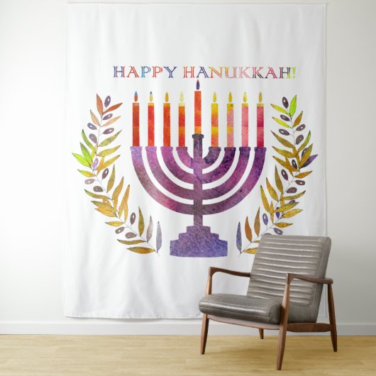 Happy Hanukkah Tapestry Wandteppich (Beispiel)