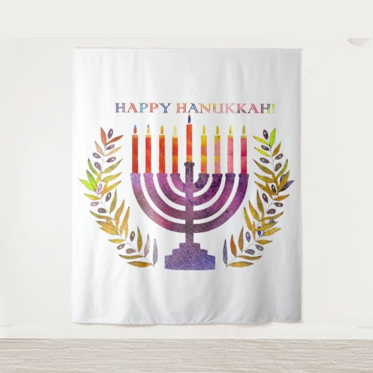 Happy Hanukkah Tapestry Wandteppich (Vorderseite)