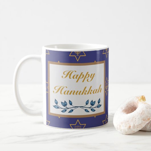 Happy Hanukkah Tasse (Mit Donut)