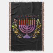 Happy Hanukkah Throw Decke (Vorderseite Vertikal)