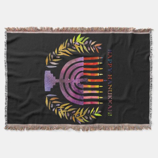 Happy Hanukkah Throw Decke (Vorderseite)