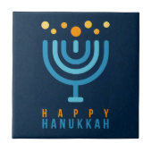 Happy Hanukkah Tile Fliese (Vorderseite)
