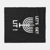 Happy Hanukkah Tis The Season Get Fleecedecke (Vorderseite (Horizontal))