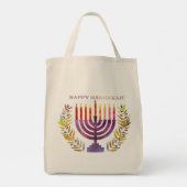 Happy Hanukkah Tote Bag Tragetasche (Rückseite)