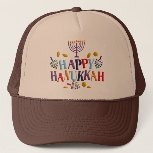 Happy Hanukkah Truckerkappe (Vorderseite)