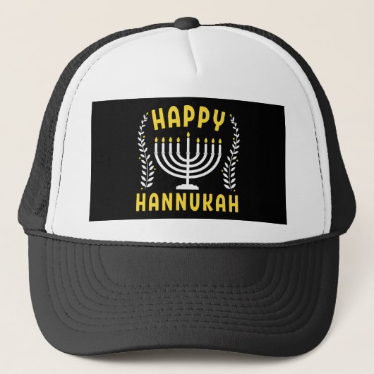Happy Hanukkah Truckerkappe (Vorderseite)
