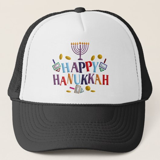 Happy Hanukkah Truckerkappe (Vorderseite)