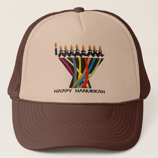 Happy Hanukkah Truckerkappe (Vorderseite)