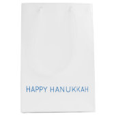 Happy Hanukkah Typografie Holiday Faith Mittlere Geschenktüte (Vorderseite)
