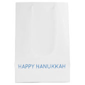 Happy Hanukkah Typografie Holiday Faith Mittlere Geschenktüte (Rückseite)