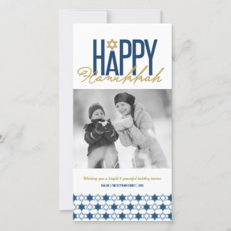 Happy Hanukkah Typografy Star von David Foto Feiertagskarte
