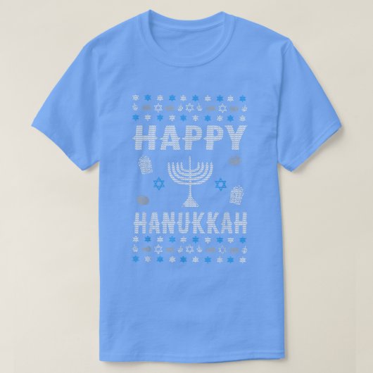 Happy Hanukkah Ugly Holiday T-Shirt (Design vorne)