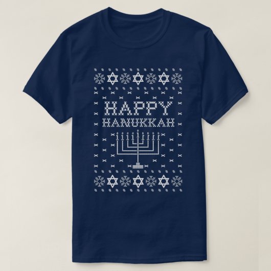 Happy Hanukkah Ugly Sweater T-Shirt (Design vorne)