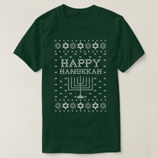 Happy Hanukkah Ugly Sweater T-Shirt (Design vorne)