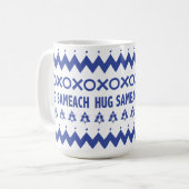 Happy Hanukkah "Ugly Sweater" Tasse (Vorderseite Links)