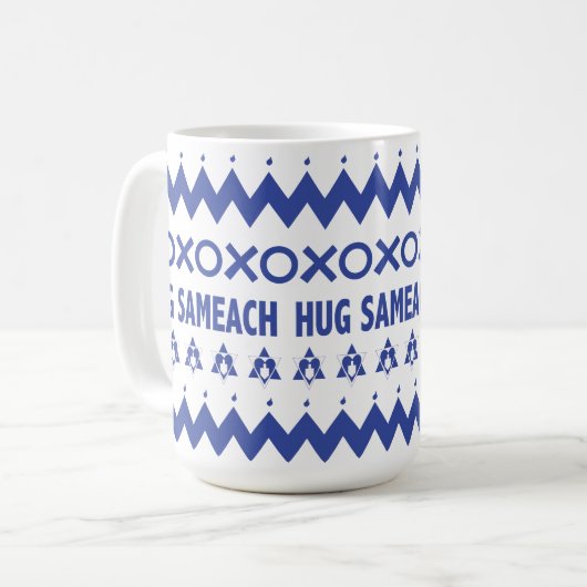 Happy Hanukkah "Ugly Sweater" Tasse (Vorderseite Links)
