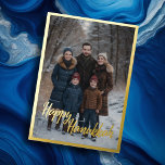 Happy Hanukkah und Ihr Foto Folien Feiertagskarte<br><div class="desc">Happy Hanukkah und Ihr Foto</div>