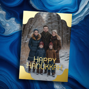 Happy Hanukkah und Ihr Foto Folien Feiertagskarte