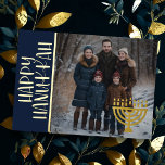 Happy Hanukkah und Ihr Foto Menorah Folien Feiertagskarte<br><div class="desc">Happy Hanukkah und Ihr Foto Menorah</div>