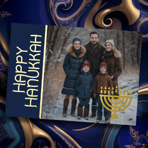 Happy Hanukkah und Ihr Foto Menorah Folien Feiertagskarte