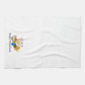 Happy Hanukkah und niedliche Hanukkah-Figuren Geschirrtuch (Horizontal)