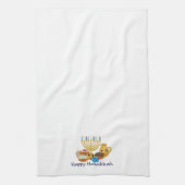 Happy Hanukkah und niedliche Hanukkah-Figuren Geschirrtuch (Vertikal)